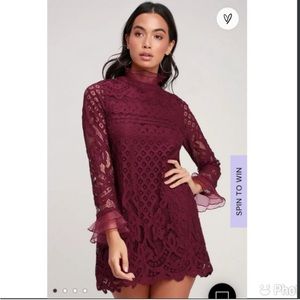 Lulu’s High Neck Lace Dress